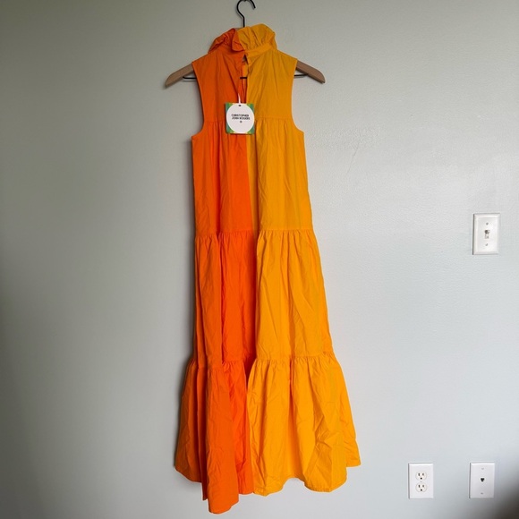 Christopher John Rogers for Target Orange & Yellow Color Block Maxi Dress - Picture 5 of 6